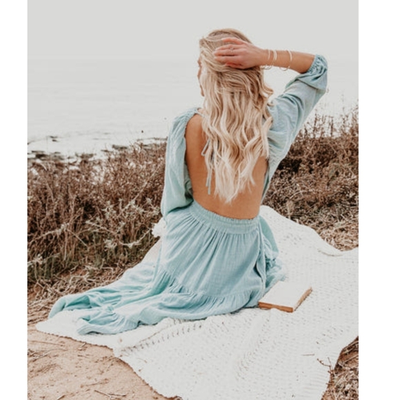 Olia Gauze Backless Dress - Size Small - Picture 5 of 7